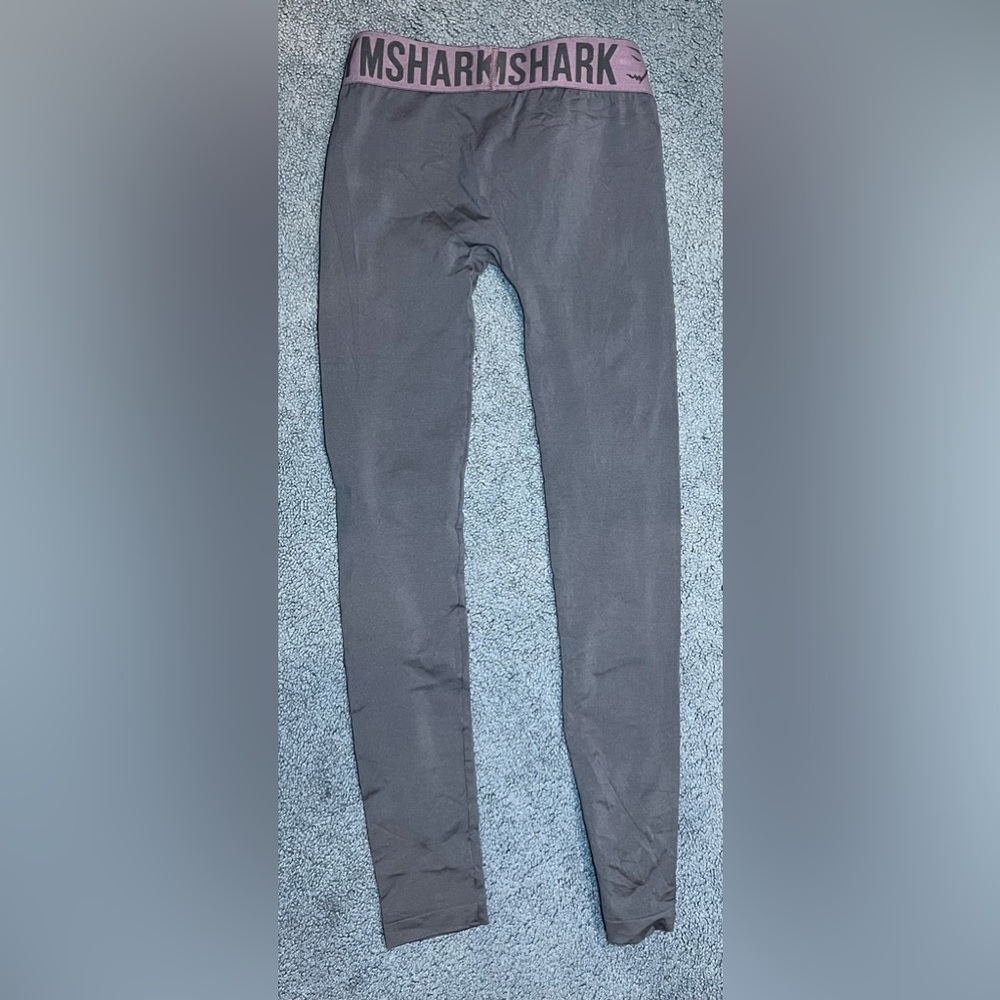 Gymshark Leggings Women XS Seamless Tight Preppy Purple Dark Gray Gym Active - Picture 5 of 5